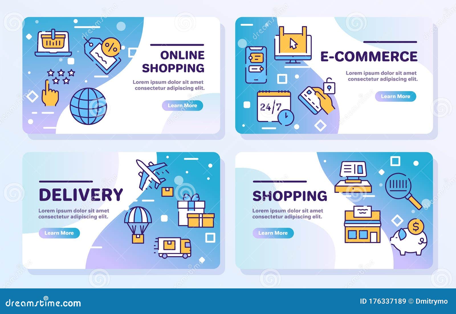 Online Shopping Icons Set on White Background Stock Vector - Illustration  of internet, laptop: 176337189