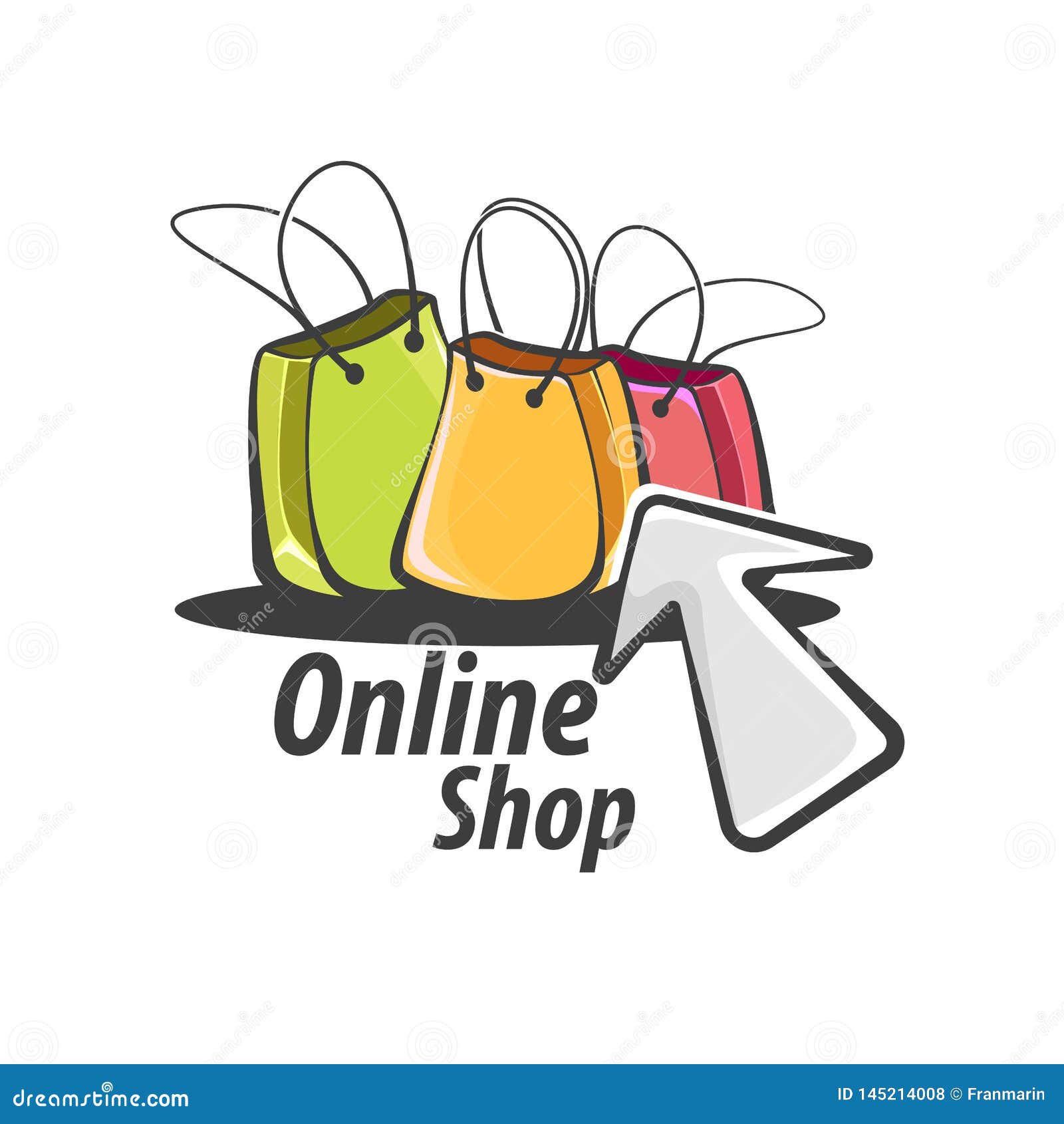 Online Shopping Logo stock vector. Illustration of mobile - 145214008