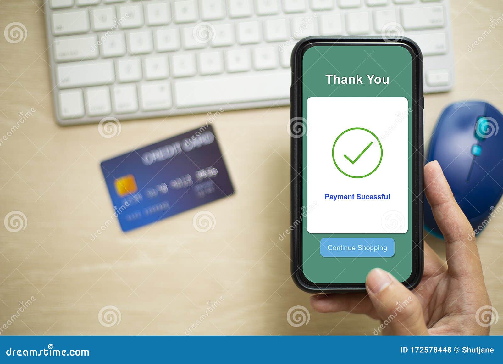 Online Shopping Payment Option Successful and Continue Shopping Stock