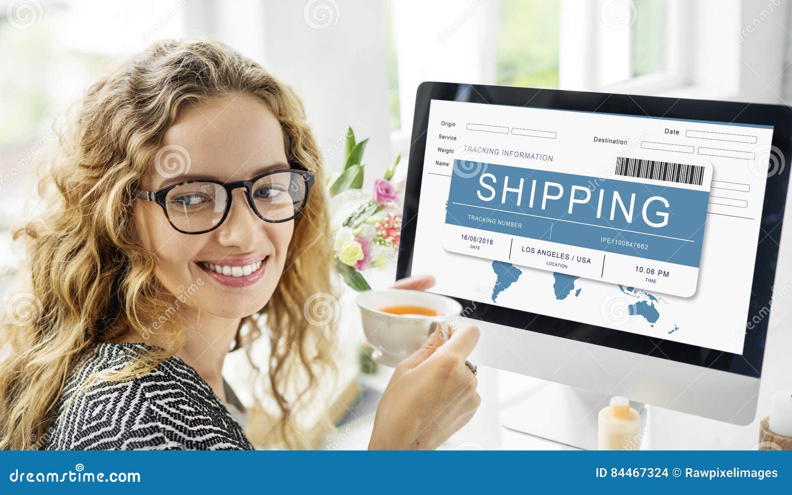 Online Shopping Shipping Commerce Concept Stock Photo Image