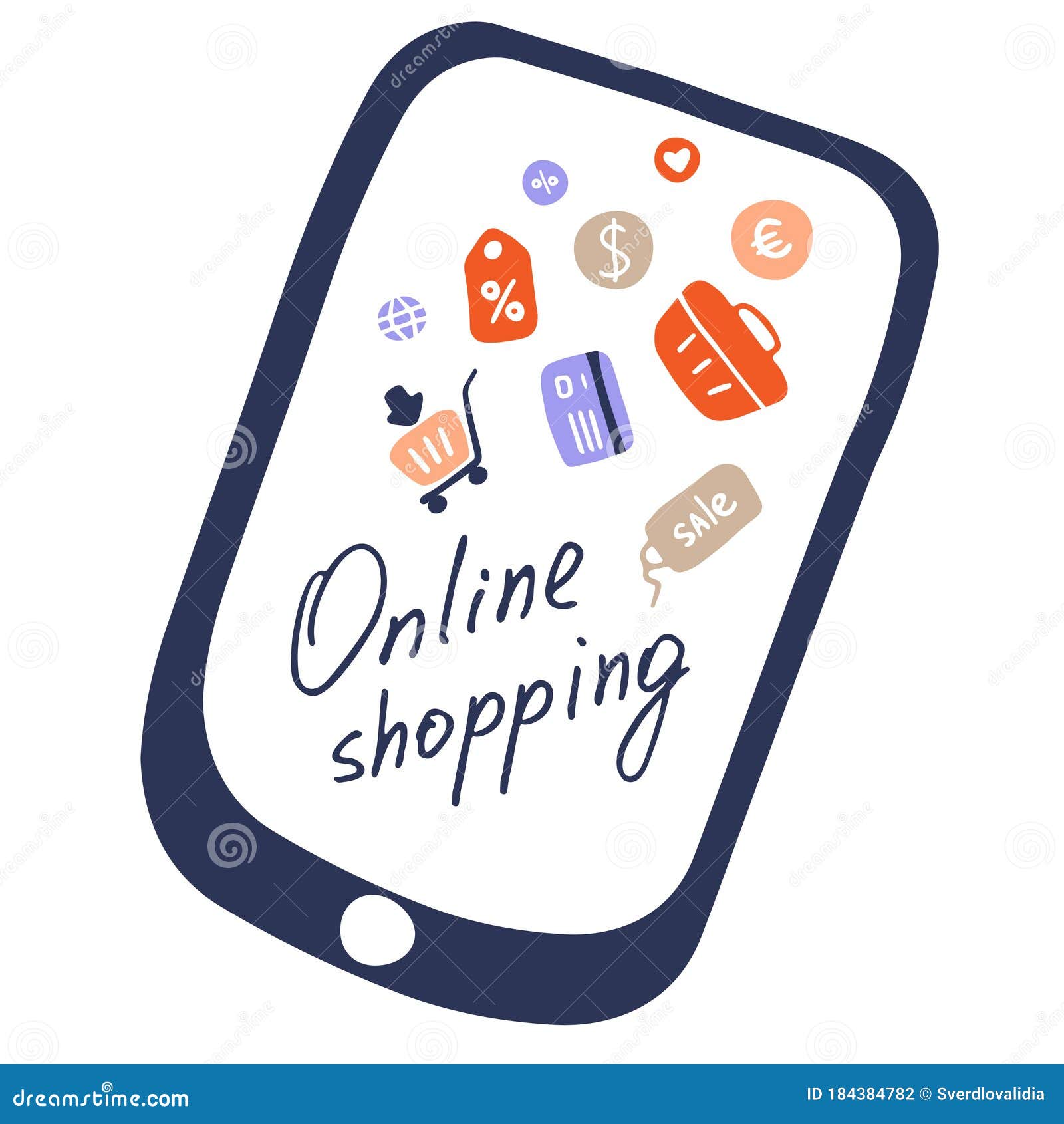 Online Shopping on Tablet and Mobile. Vector Flat Design Stock Vector