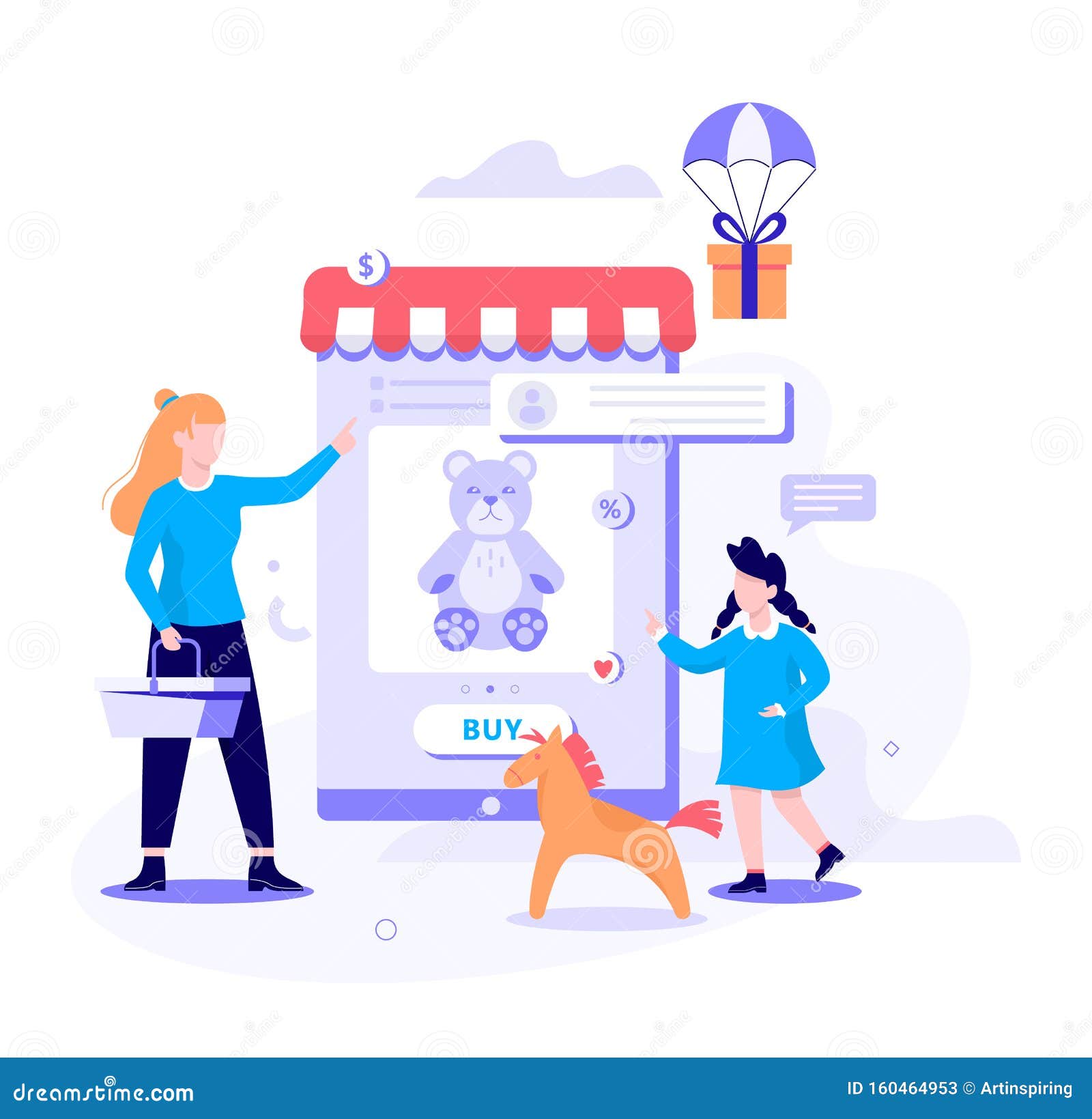 Online Shopping Web Banner Concept. E-commerce and Sale Stock Vector -  Illustration of ecommerce, flat: 160464953
