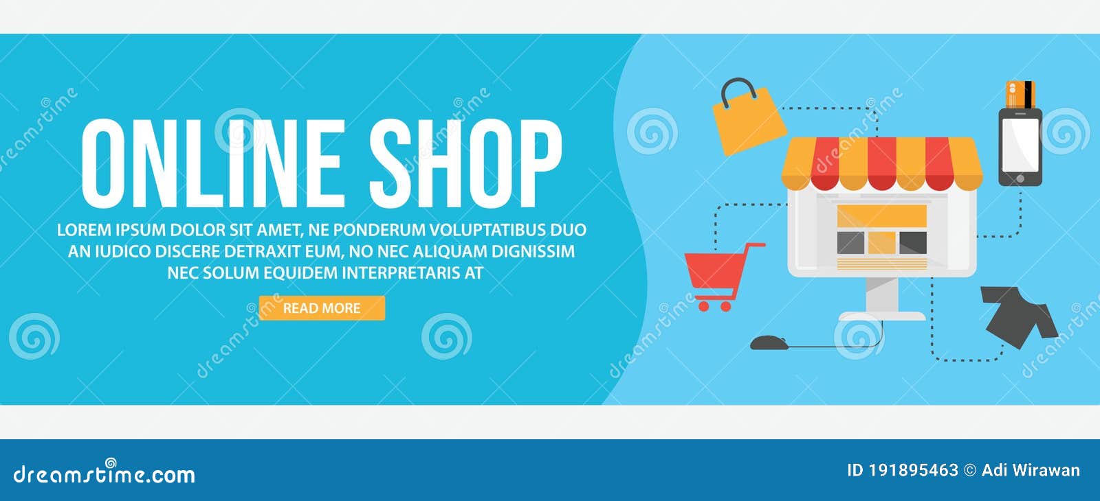 Online Shopping  Banner Template Stock Vector Illustration of