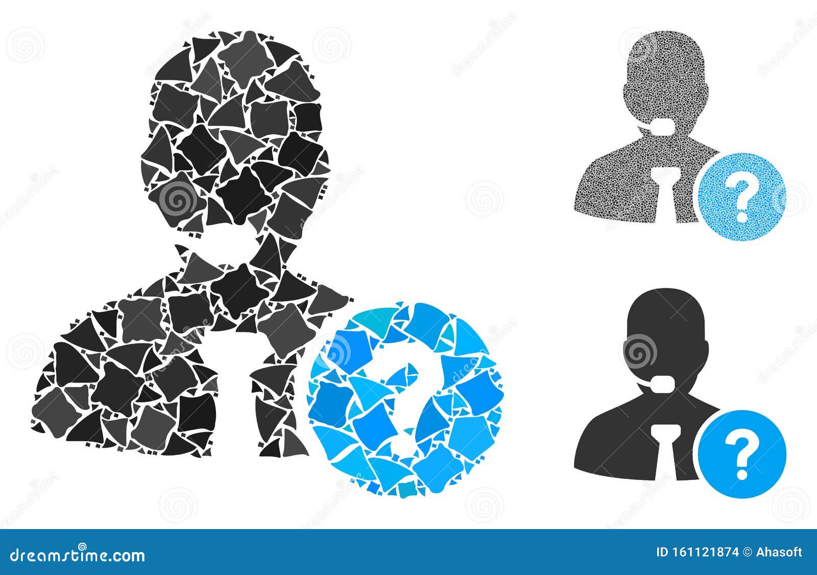 online support mosaic icon of ragged parts