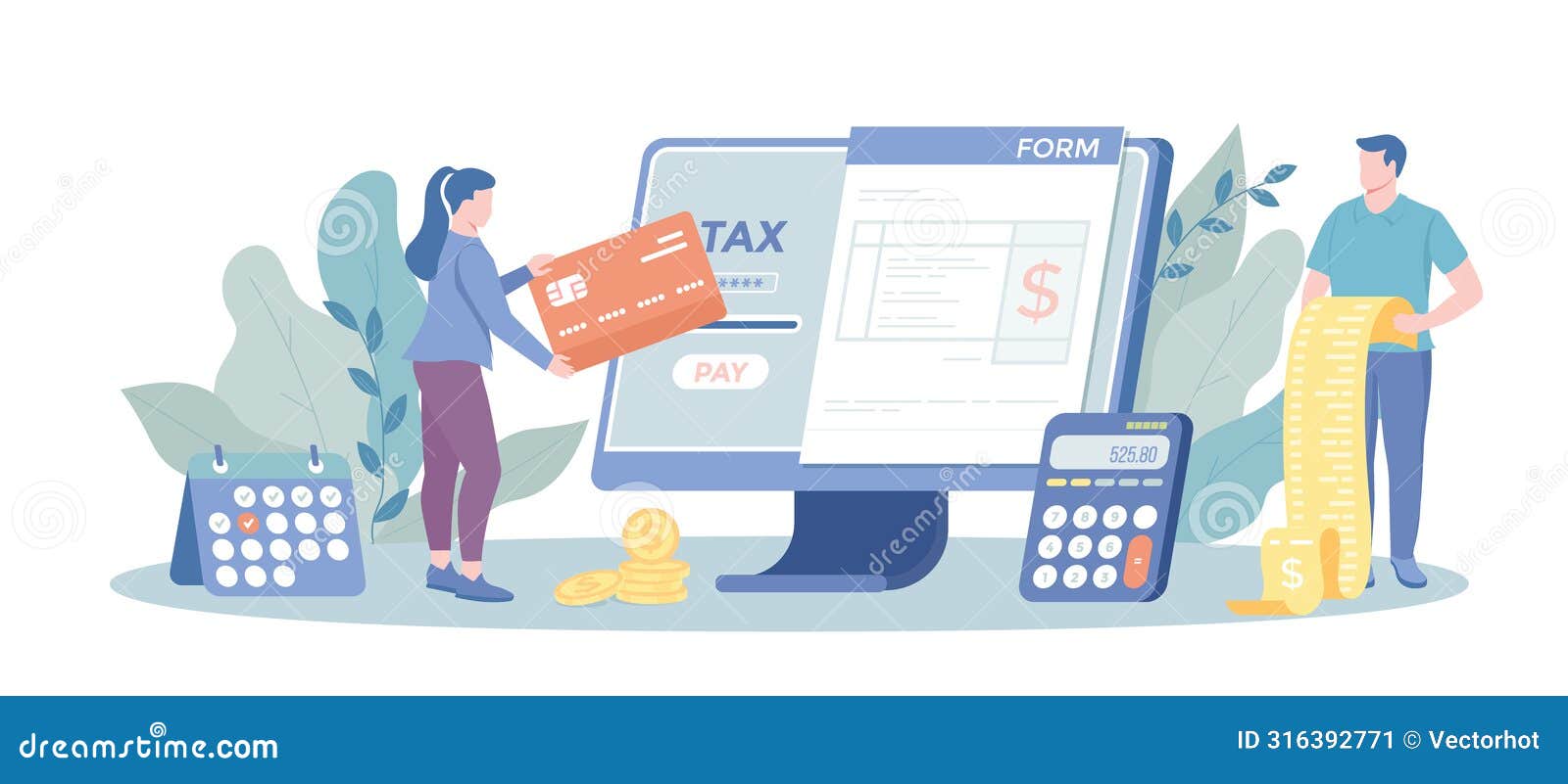 online tax filing service. tax software program, irs form, personal income, money refund, gather paperwork.  
