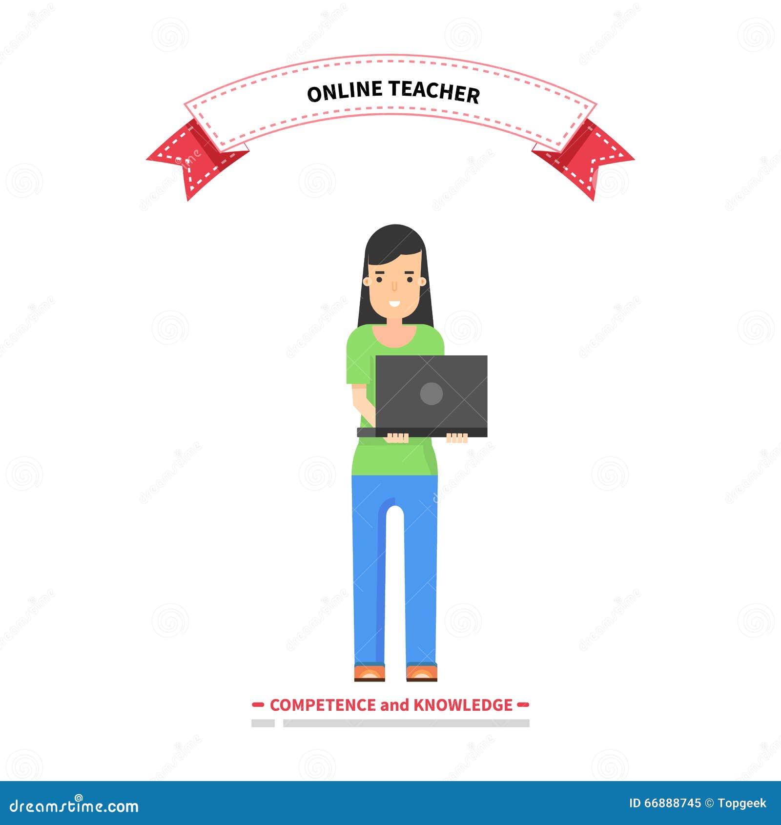 Online Teacher. Streaming Tutorial Education. Vlogger Instructions