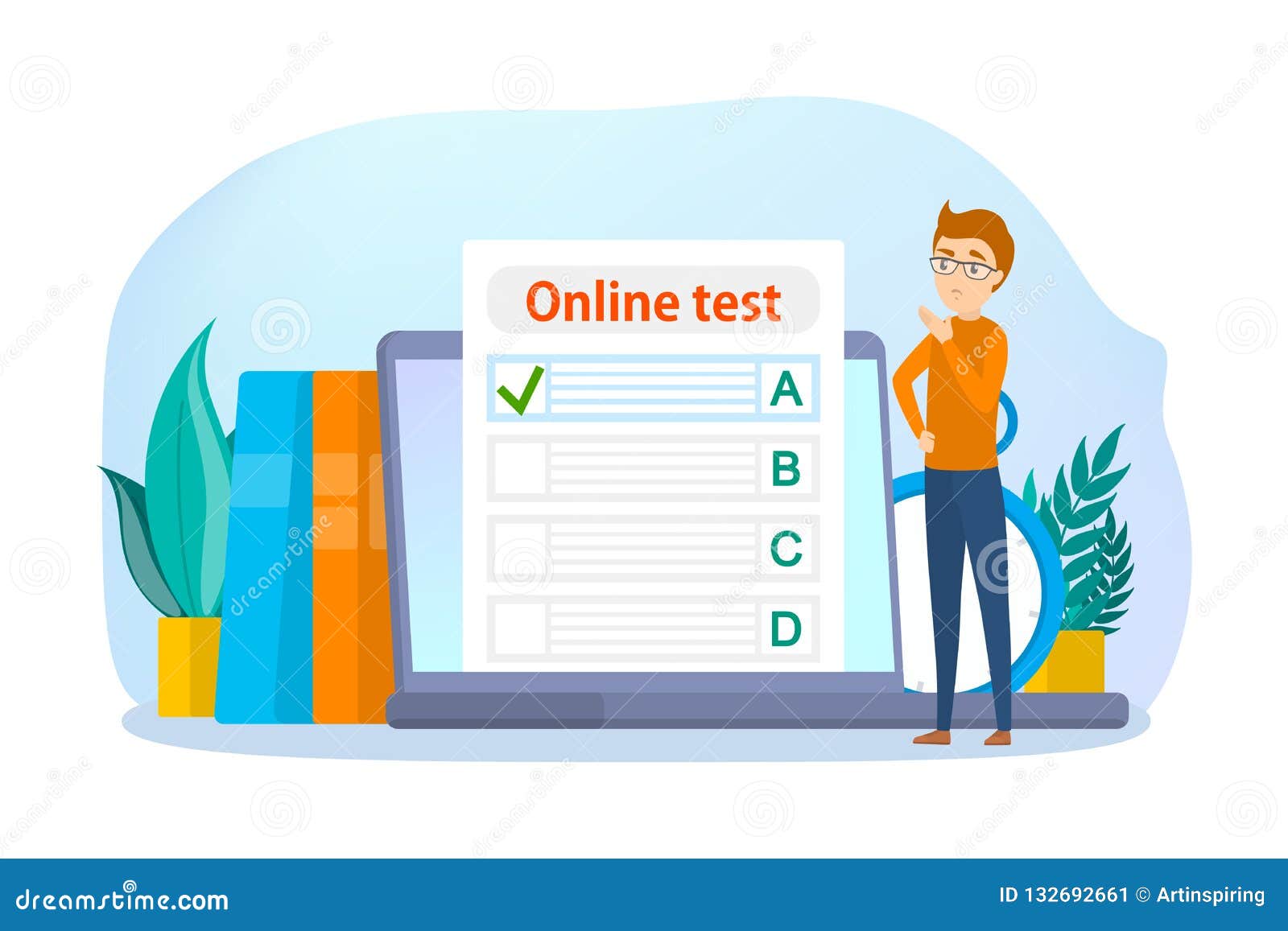 Online Test Concept. Quiz on the Computer Stock Vector - Illustration of checkbox, education: 132692661 Online Test Concept. Quiz on the Computer Stock Vector - Illustration of checkbox, education: 132692661