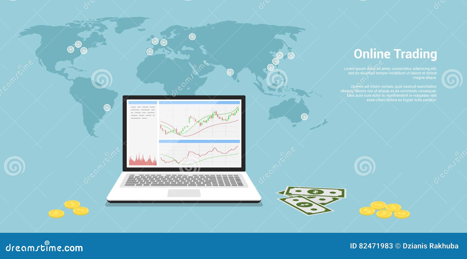 Online Trading Banner Stock Vector Illustration Of Forex 82471983 - 