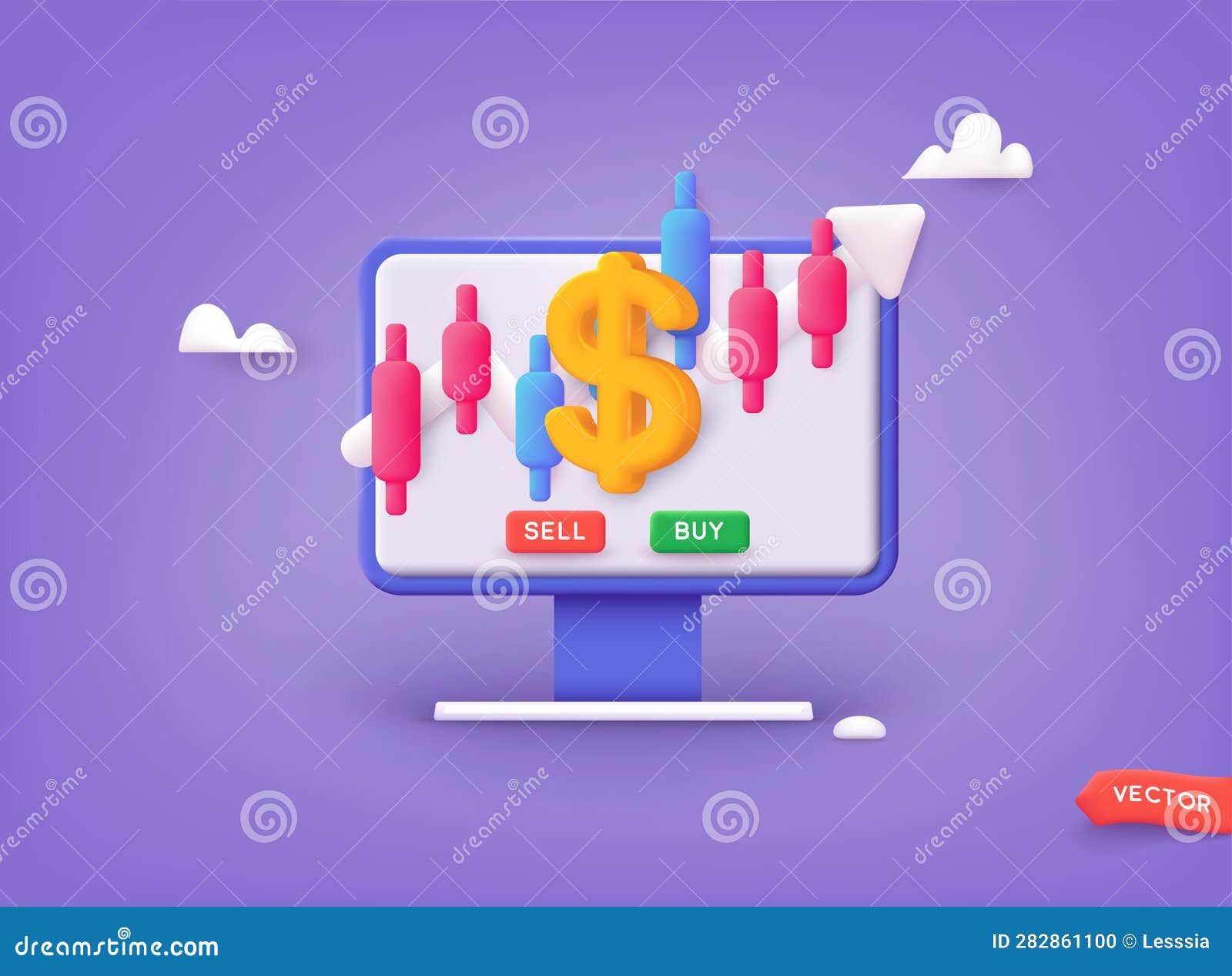 Online Trading with Computer. Technical Analysis Candlestick Chart