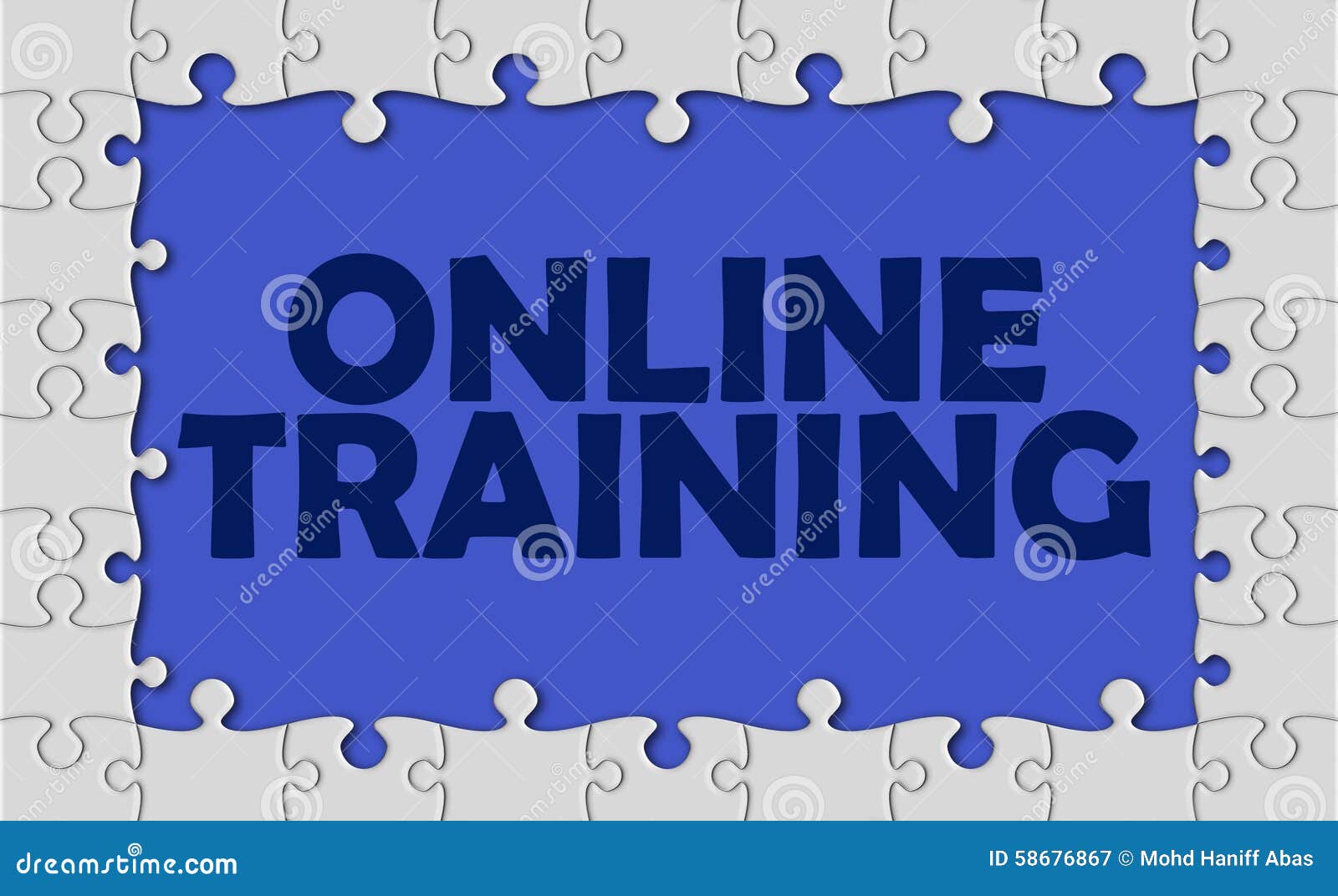 Online Training with Jigsaw Border Stock Image Image of knowledge