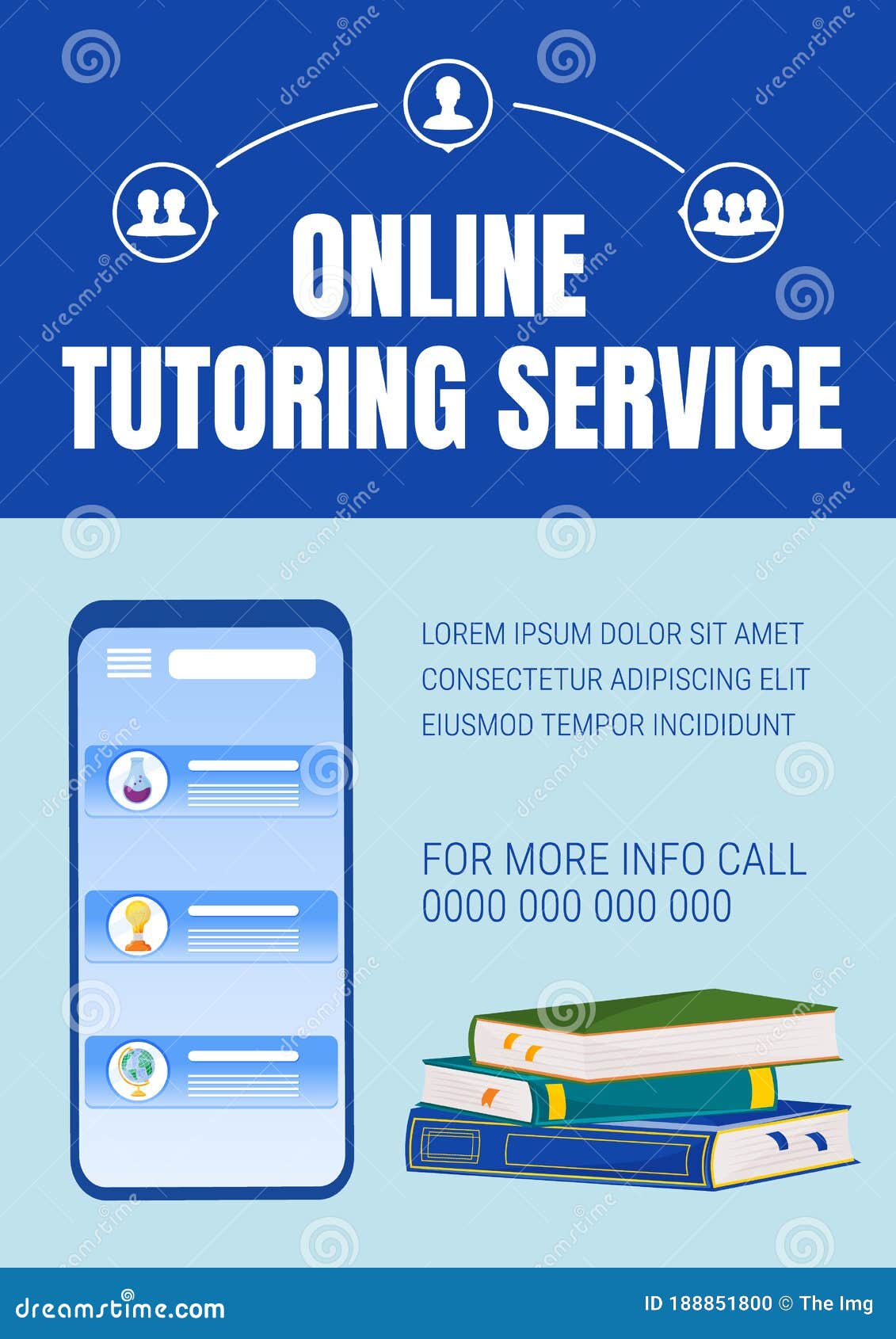 Online Tutoring Poster Flat Vector Template Stock Vector Inside Tutoring Flyer Template