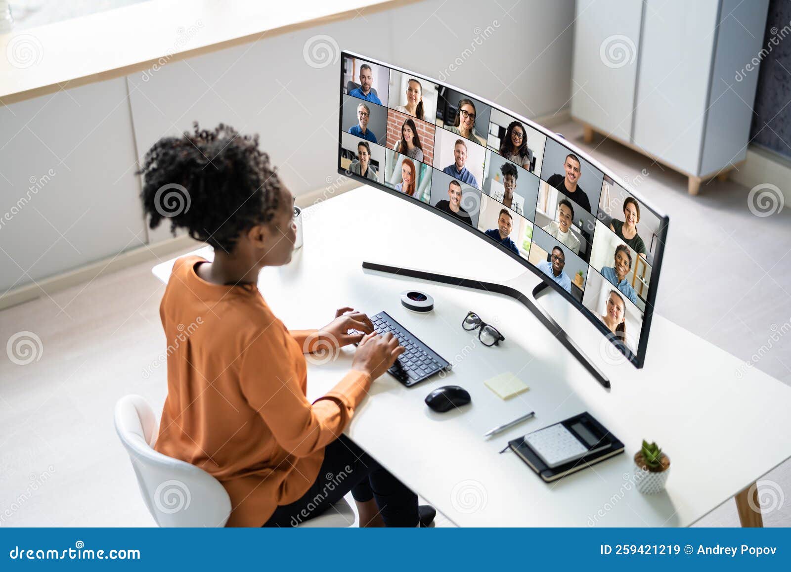 Online Video Conference Business Meeting Call Stock Image - Image of