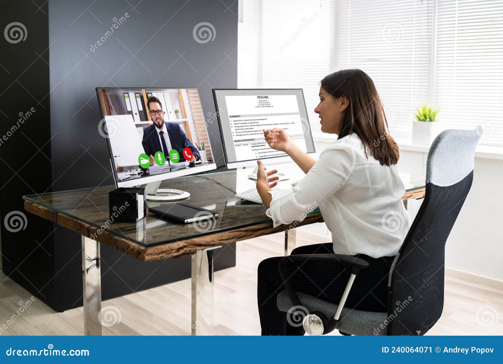 Online Video Conference Job Interview Meeting Stock Image Image of