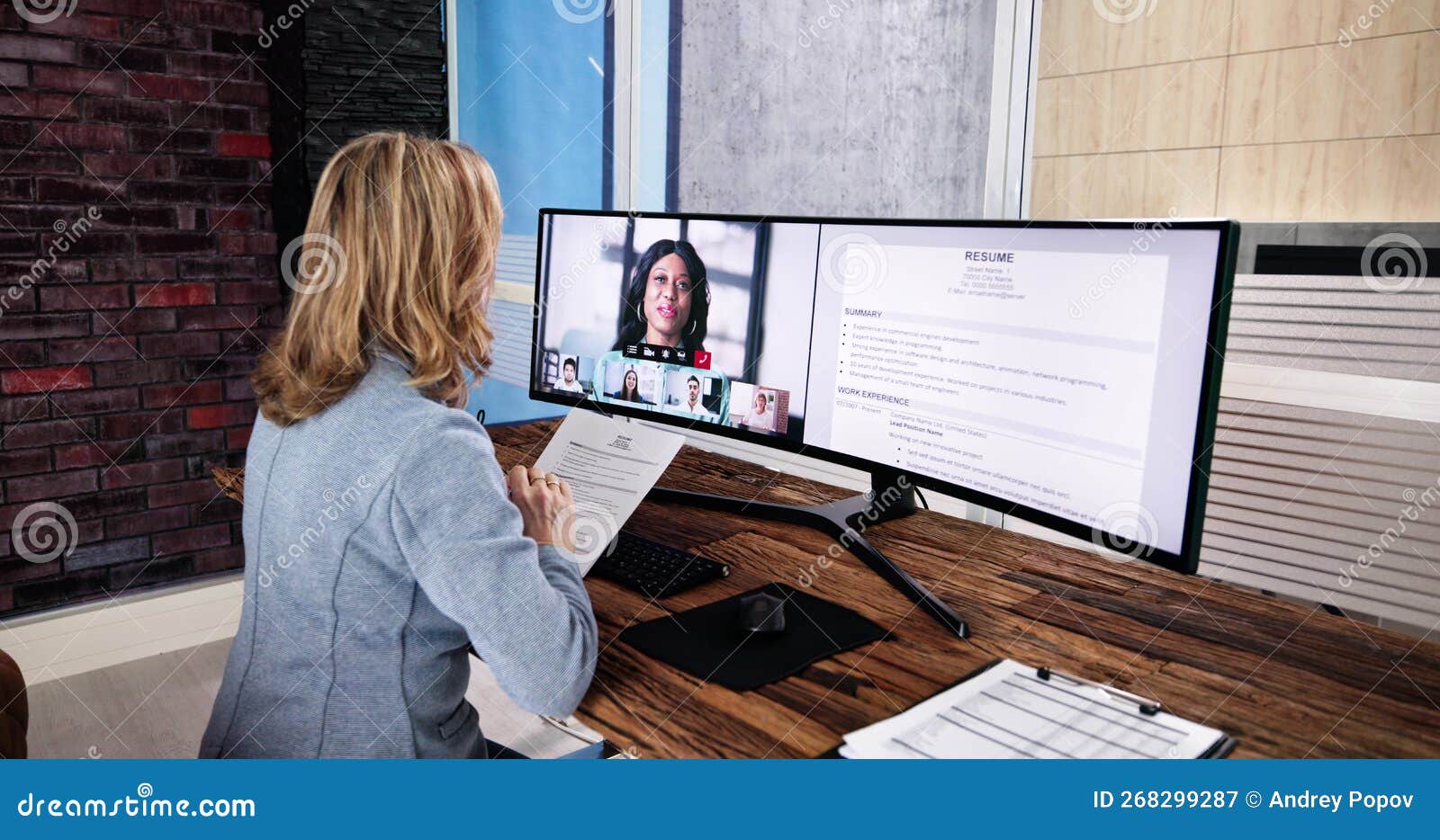 Online Video Conference Job Interview Meeting Stock Image Image of