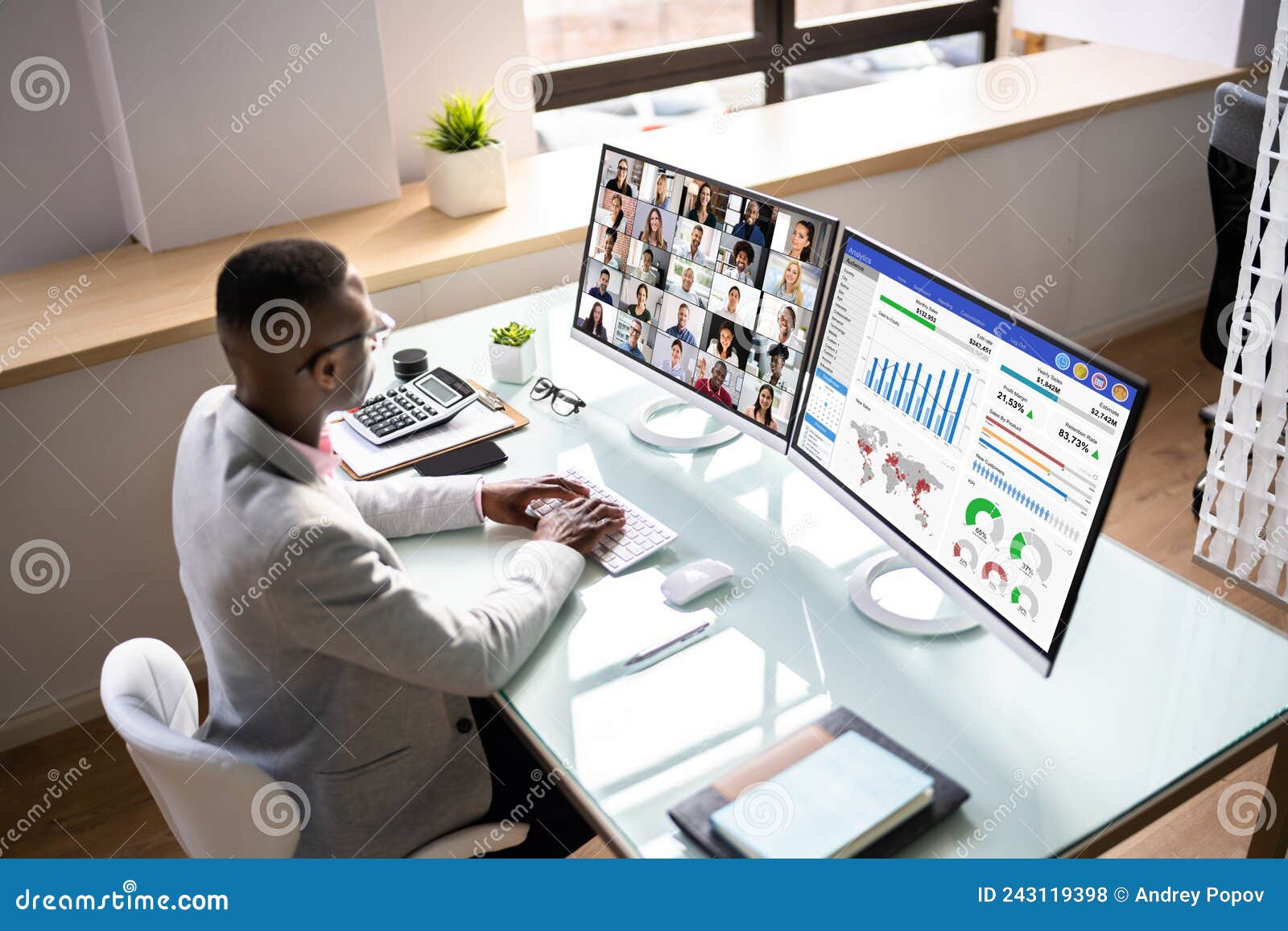 Online Video Conference Learning Webinar Meeting Stock Photo - Image of