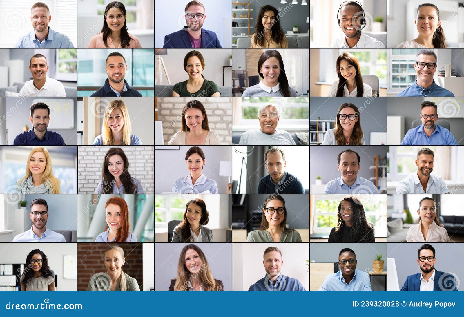 Online Video Conference Meeting Group Call Stock Photo - Image of mixed