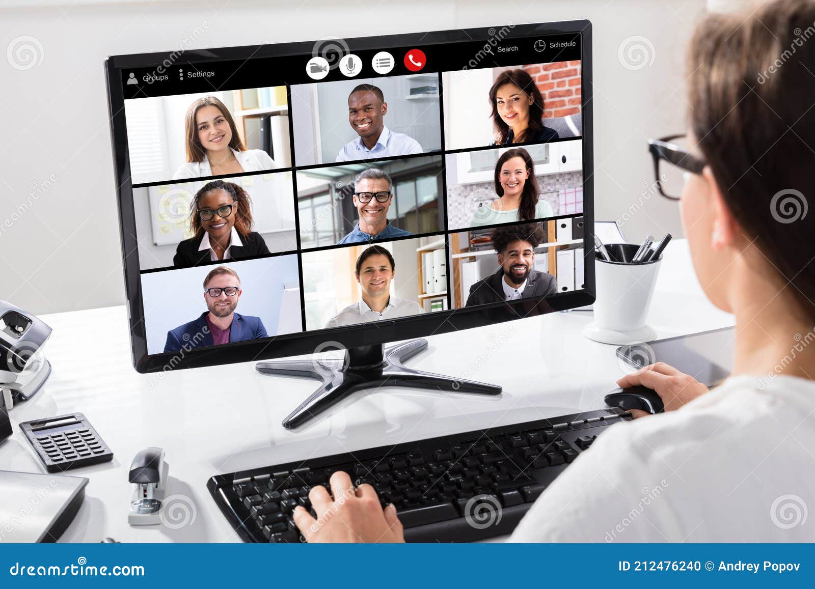 Online Video Conference Web Call Stock Photo - Image of webinar