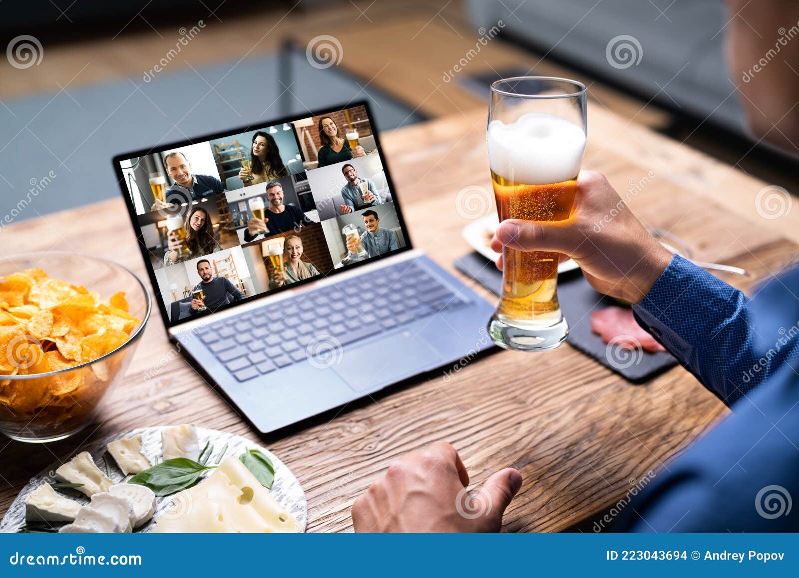 Online Virtual Beer Drinking Stock Photo Image of 2022, diverse