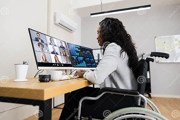 Online Virtual Learning Conference Stock Photo - Image of african