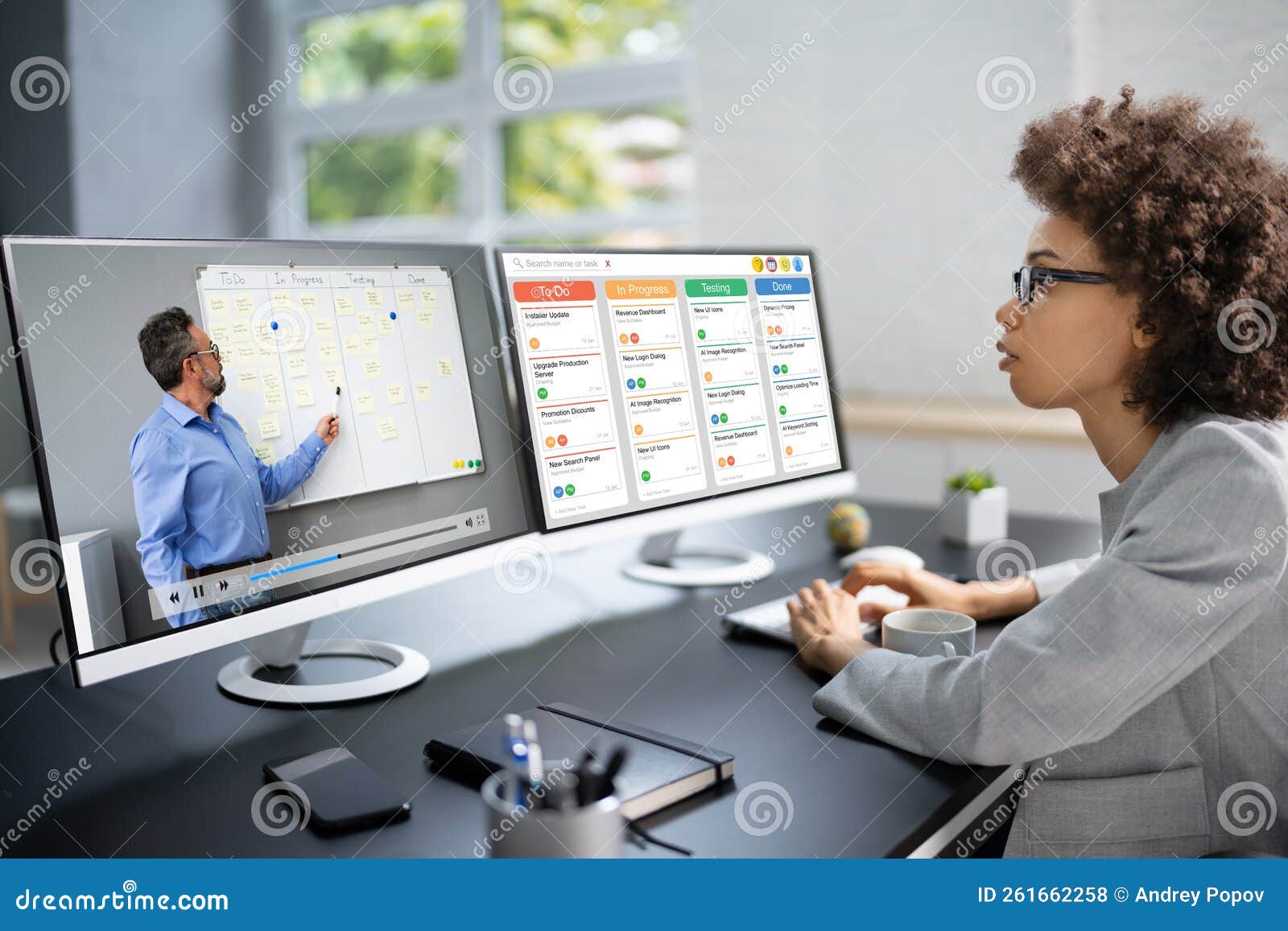 Online Virtual Video Conference Elearning inar Stock Photo Image
