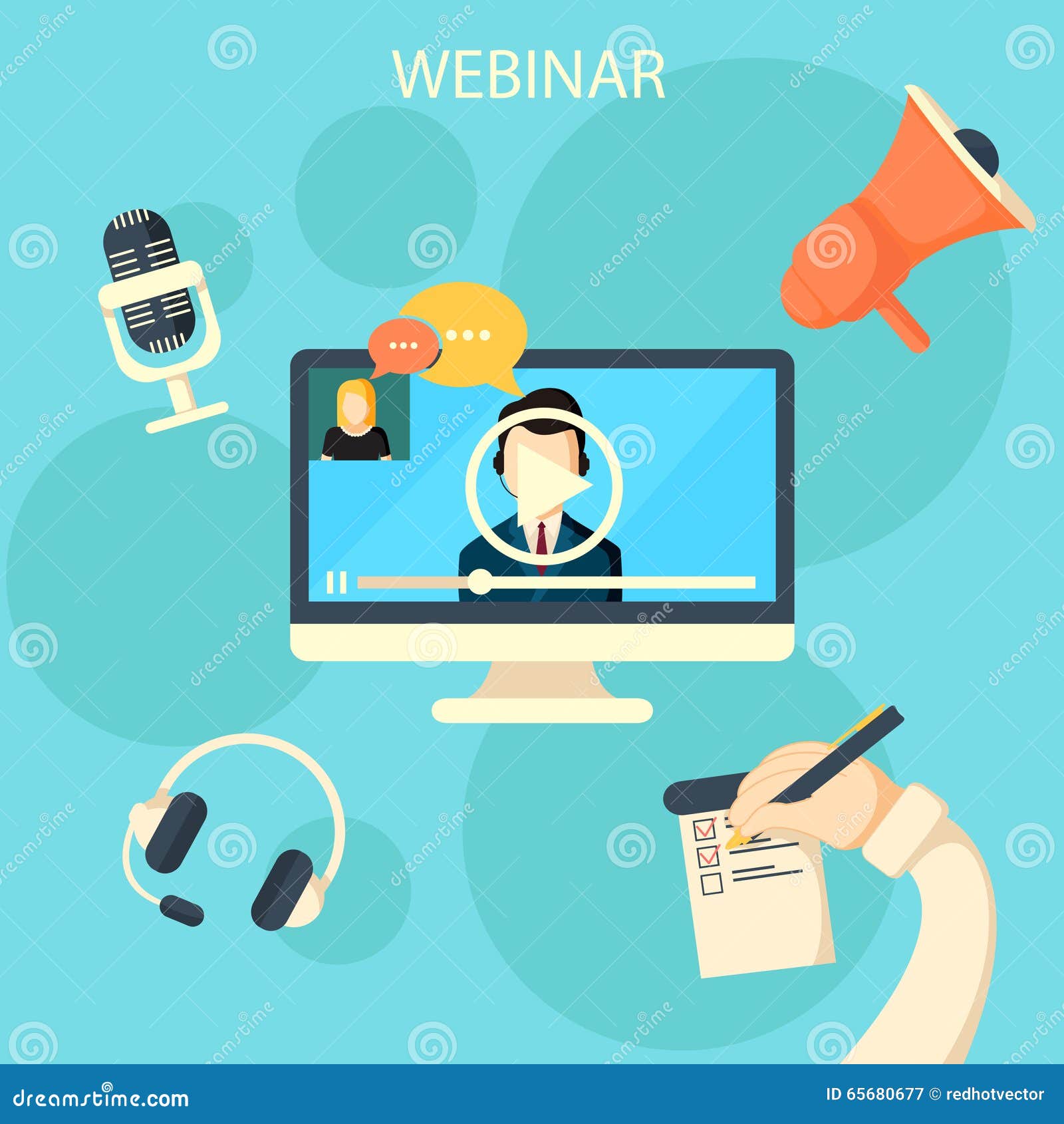 Online Webinar Design Concept Stock Vector Circuit Diagram
