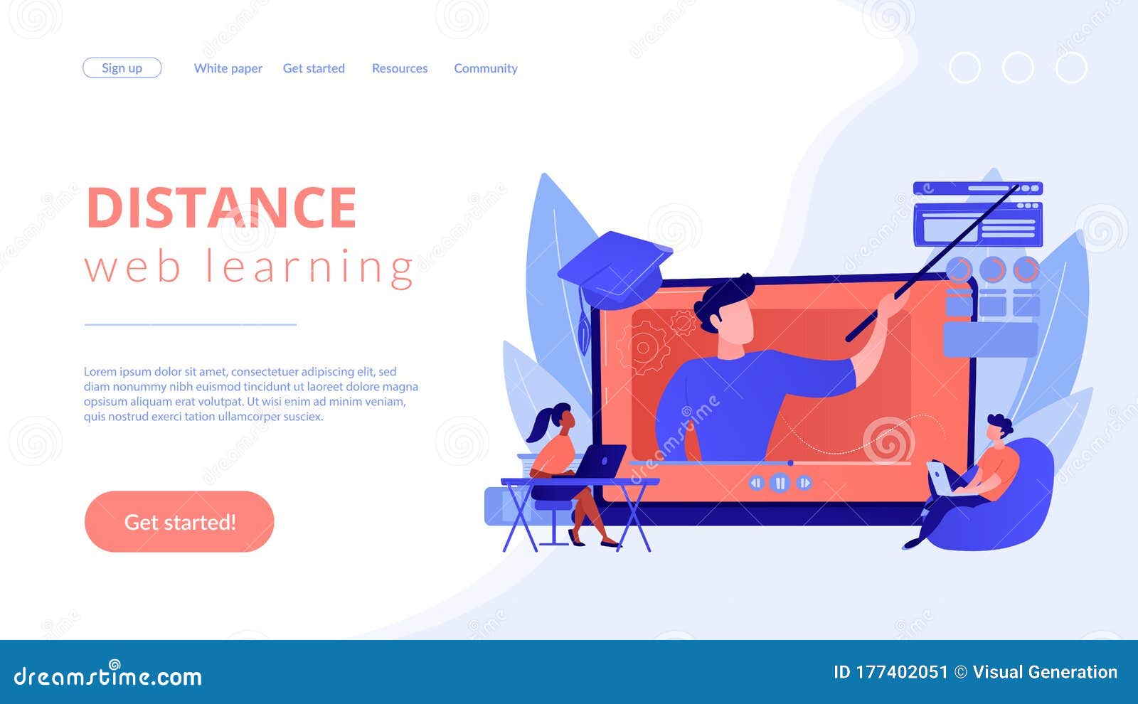 Online Workshop Concept Landing Page Stock Vector - Illustration of