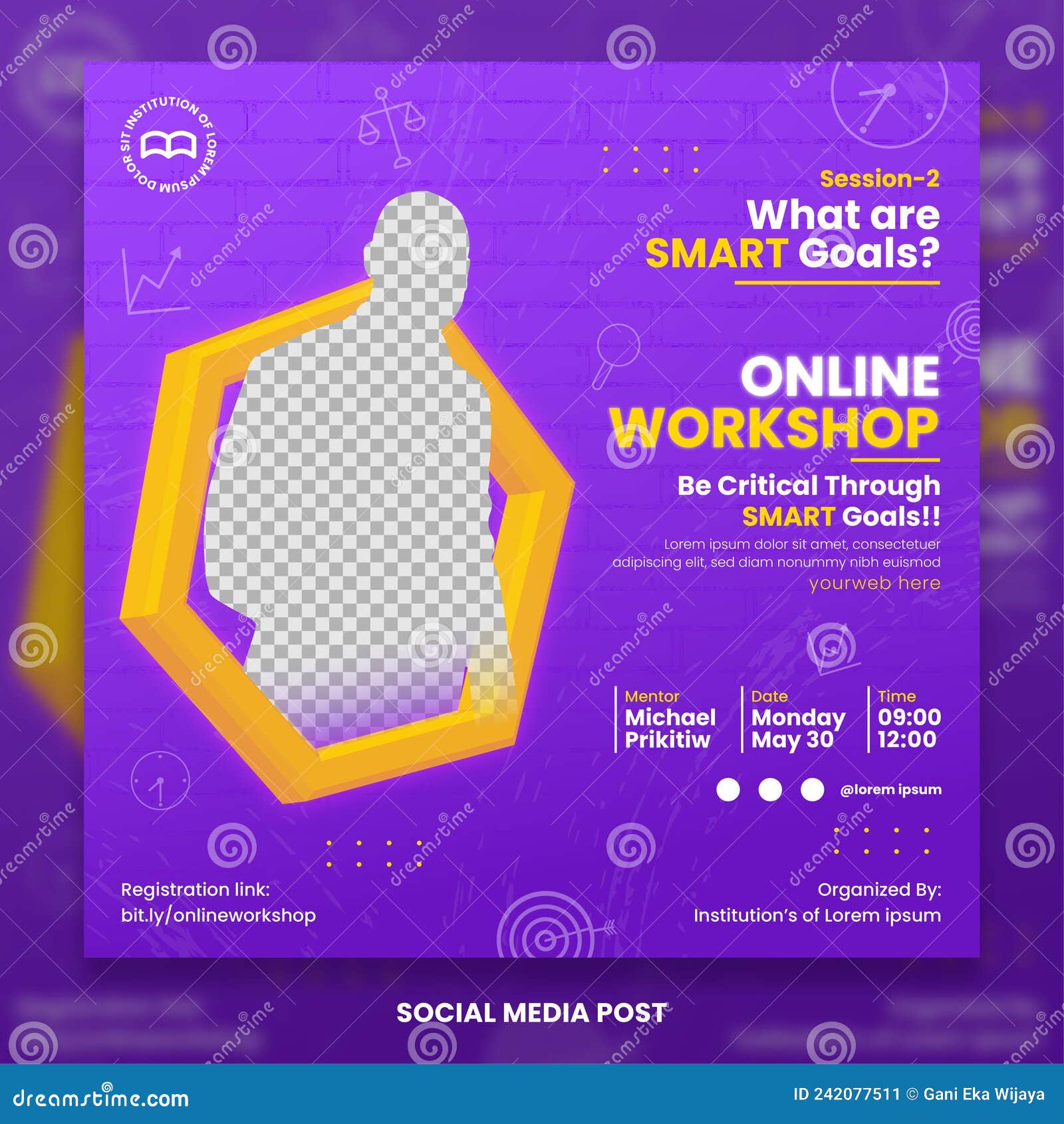 Online workshop template stock vector. Illustration of education