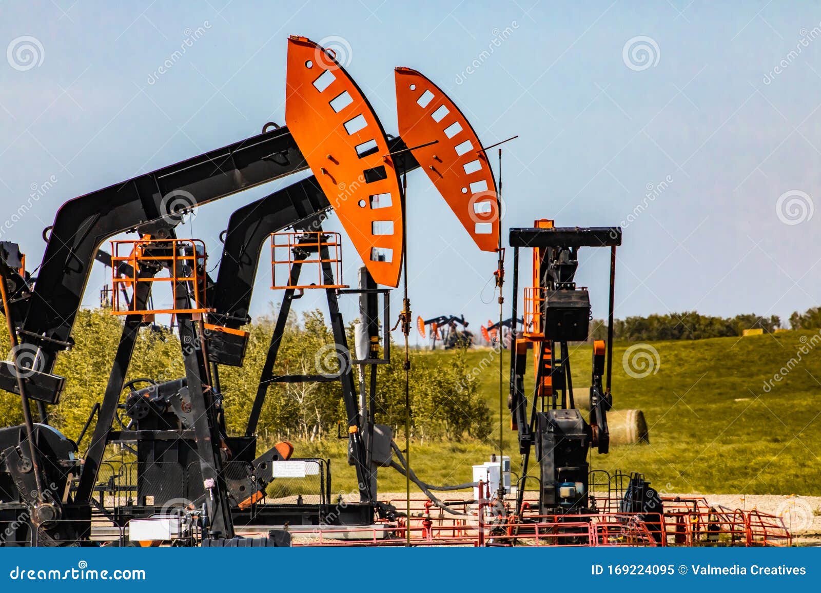Oil Well Pumpjack in Rural Stock Image - Image of industrial, conservation: 169224095