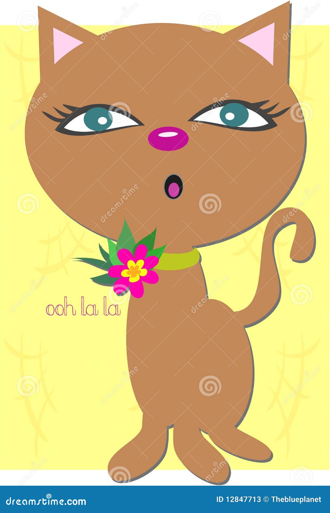 Ooh La La Cat stock vector. Illustration of feline, cartoon 12847713