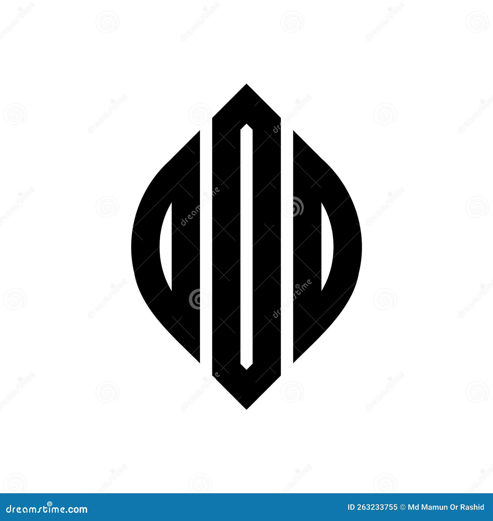 ooo circle letter logo  with circle and ellipse . ooo ellipse letters with typographic style. the three initials form a