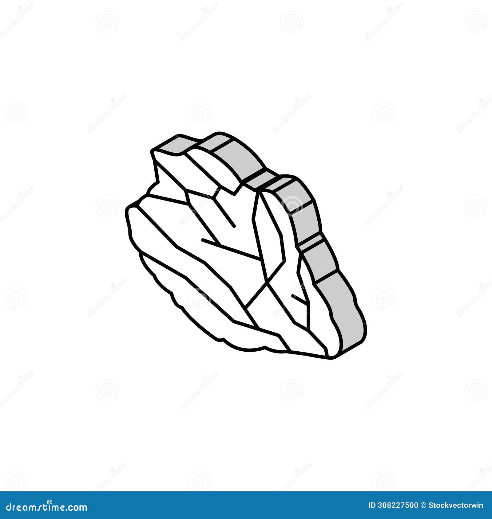 opal stone rock isometric icon  