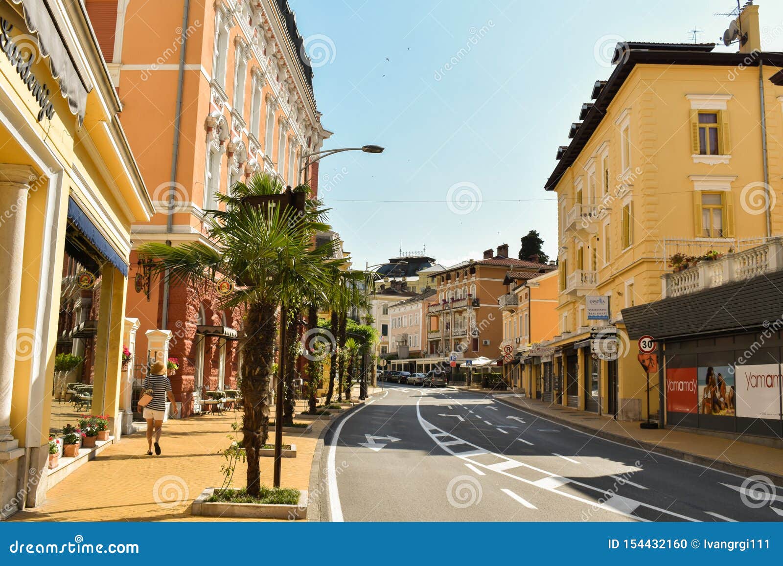 Opatija, Croatia - June 20 2019: Beautiful Street in Opatija, Croatia ...