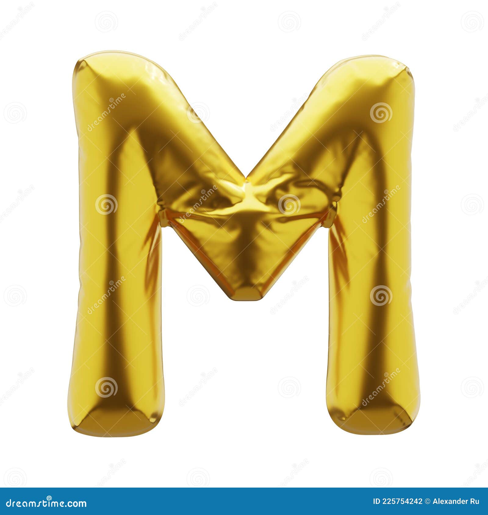 Opblaasbare Letter M in Gouden Kleur. Opblaasbare Symbolen Van Gouden Voor Uw 3d Terug Stock Foto - Image of ontwerp: 225754242