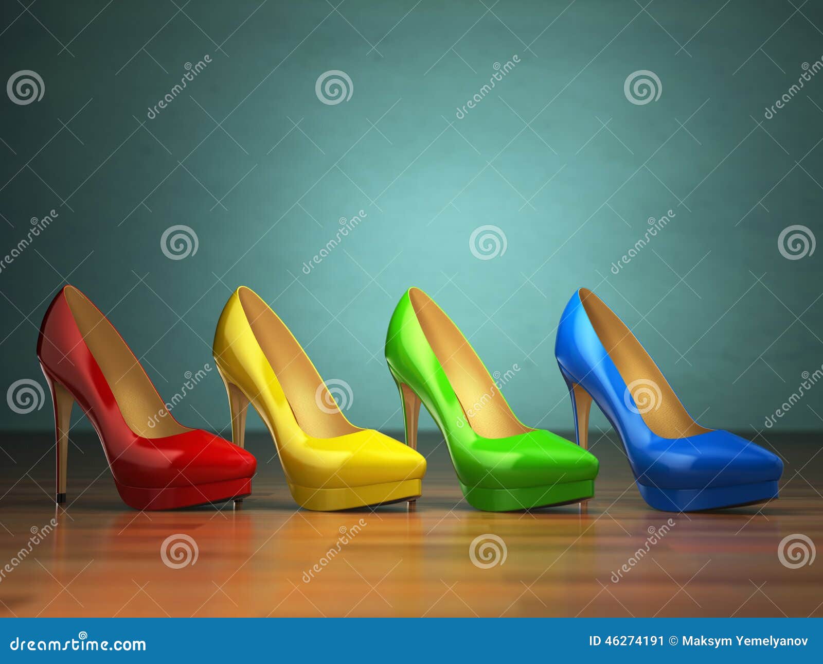 Opci n De Los Zapatos De Los Tacones Altos En Diversos Colores En