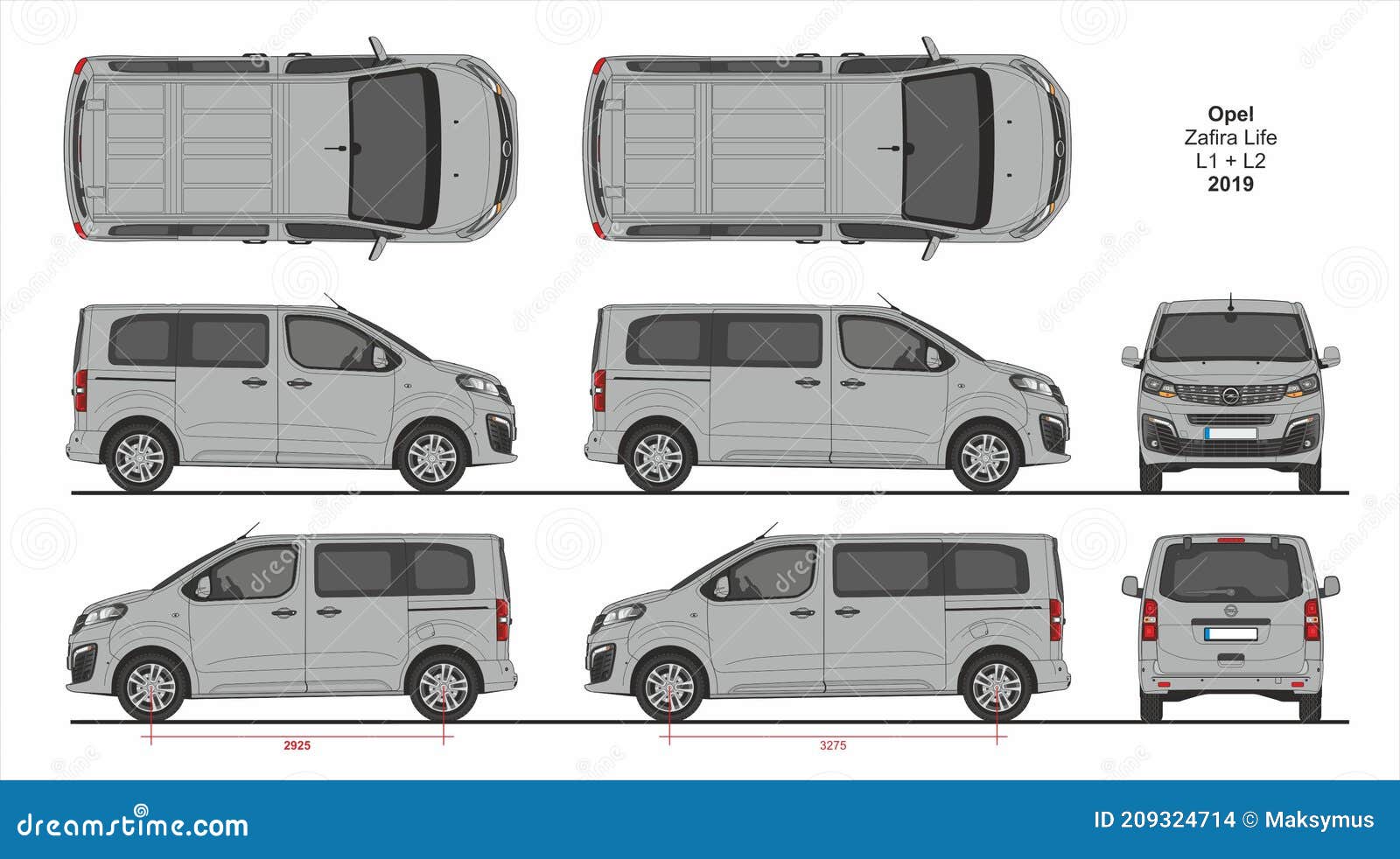 Opel Zafira Life Passenger Van L2 2019 Editorial Stock Photo