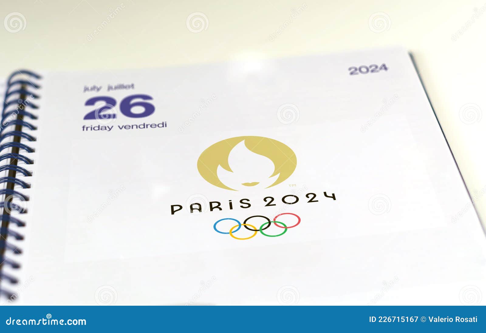An Open Agenda on the Page of July 26, 2024, Opening Day of the Paris