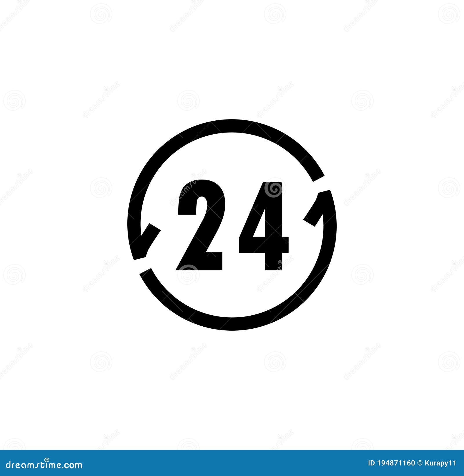 Clock Hours Work Icon, Vector Clock With Arrow 197057772