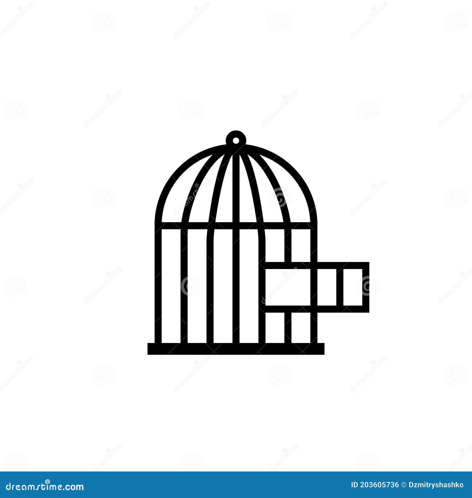 Bird cage stock vector Illustration of icon open silhouette  21824639