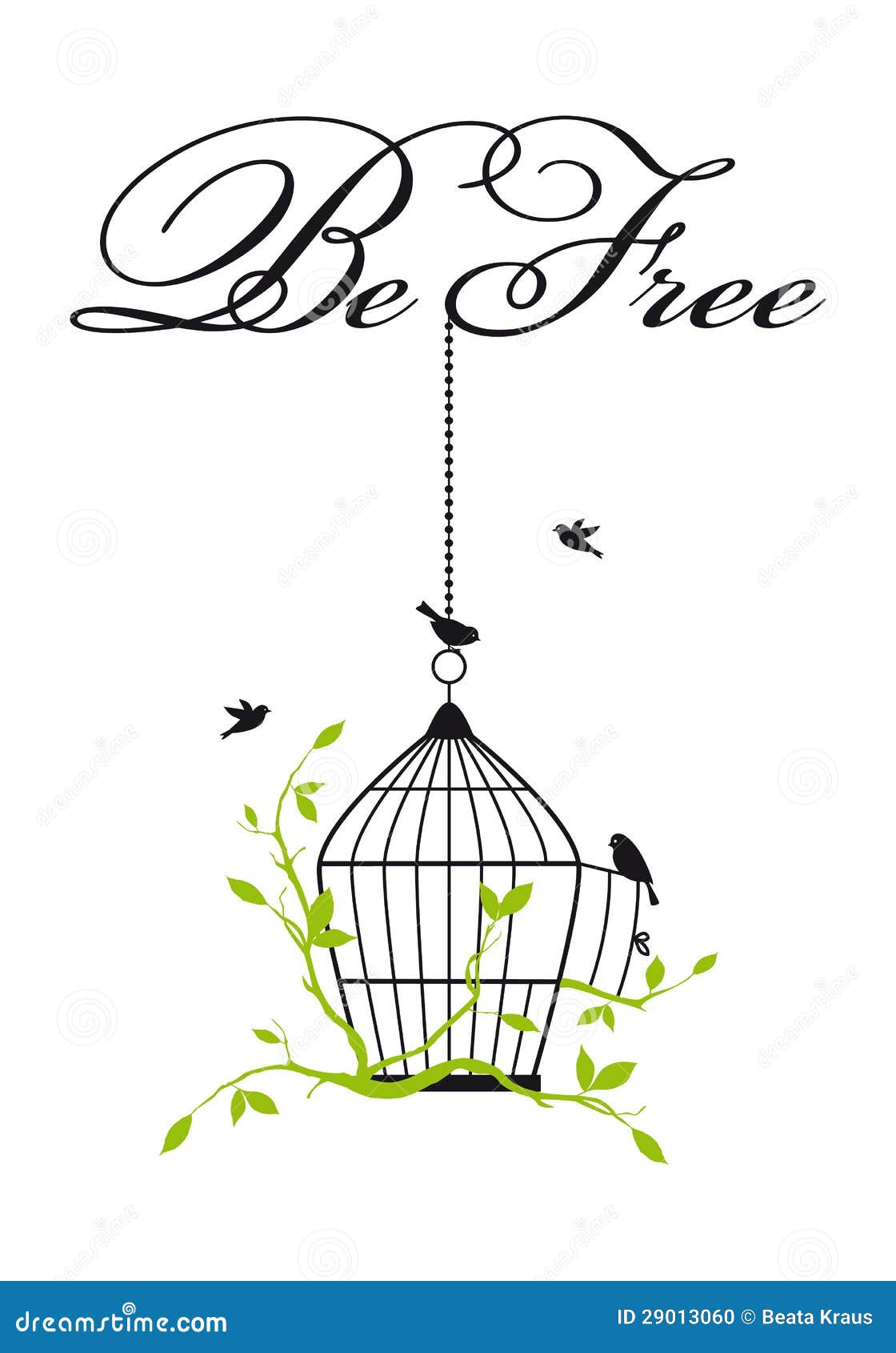 Branch With Birdcage Stock Image 81694291