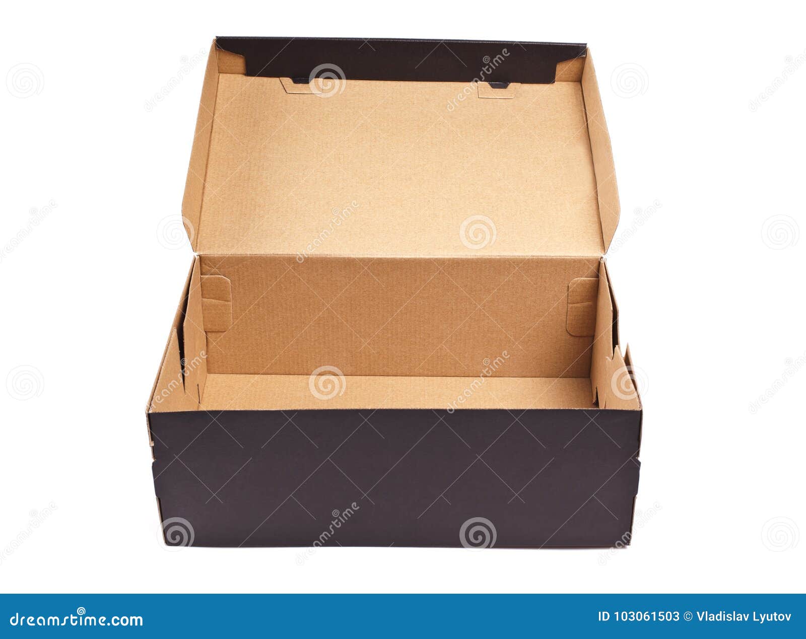 Download Open Black Cardboard Box With Lid Isolated On White ...
