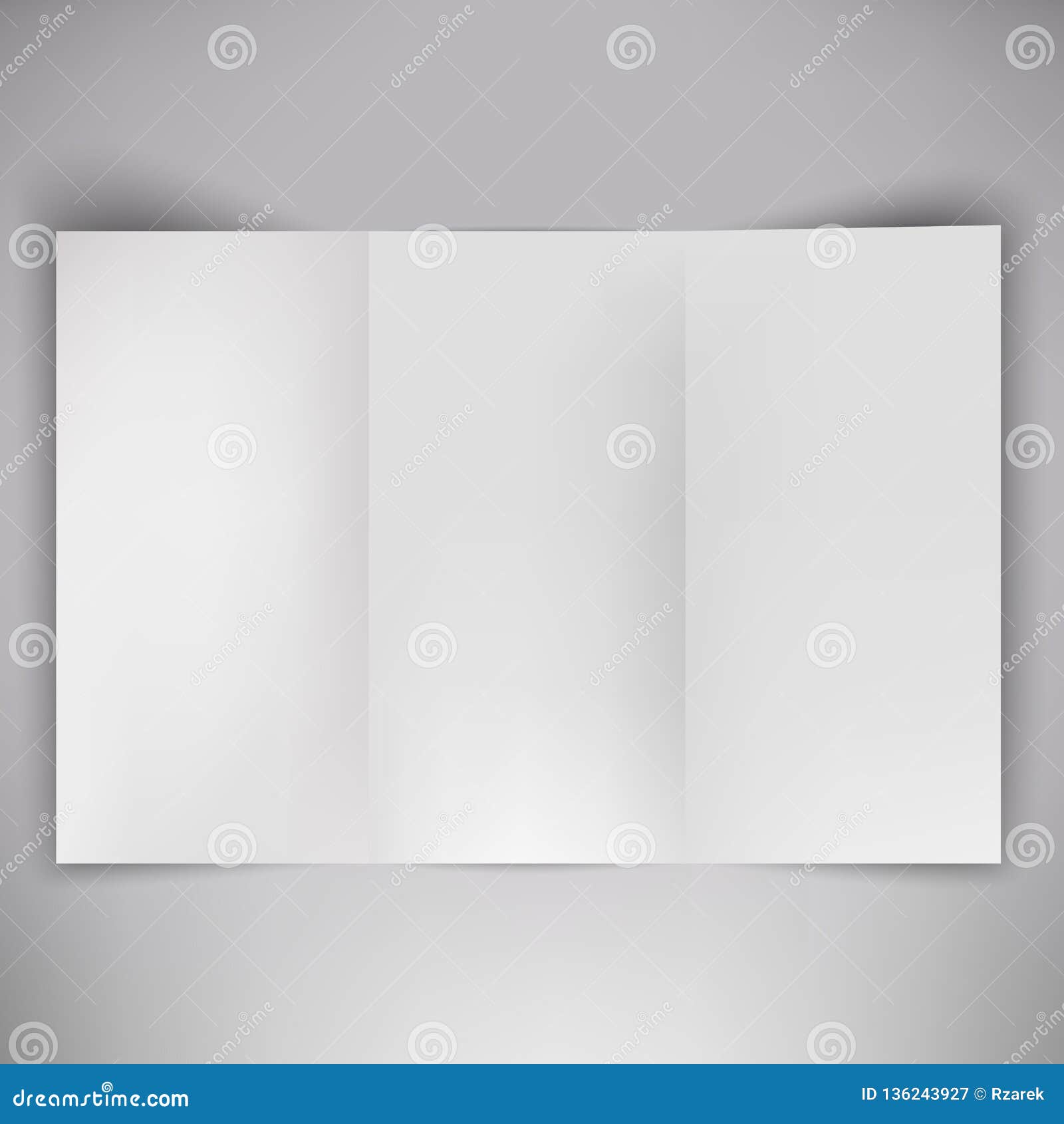 Open Blank Folded Flyer. Vector Template Stock Vector - Illustration of
