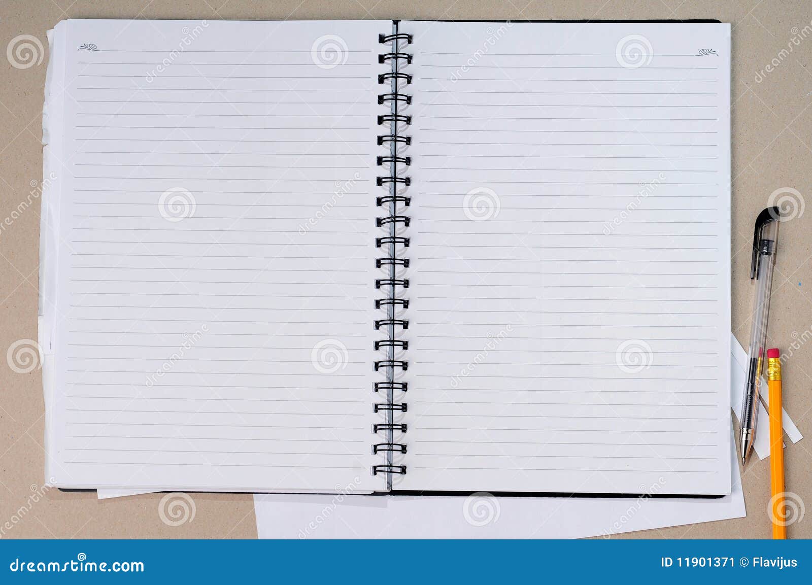 Open blank sketchbook with pencil isolated on white background Stock Photo  by ©amstockphoto 156477070