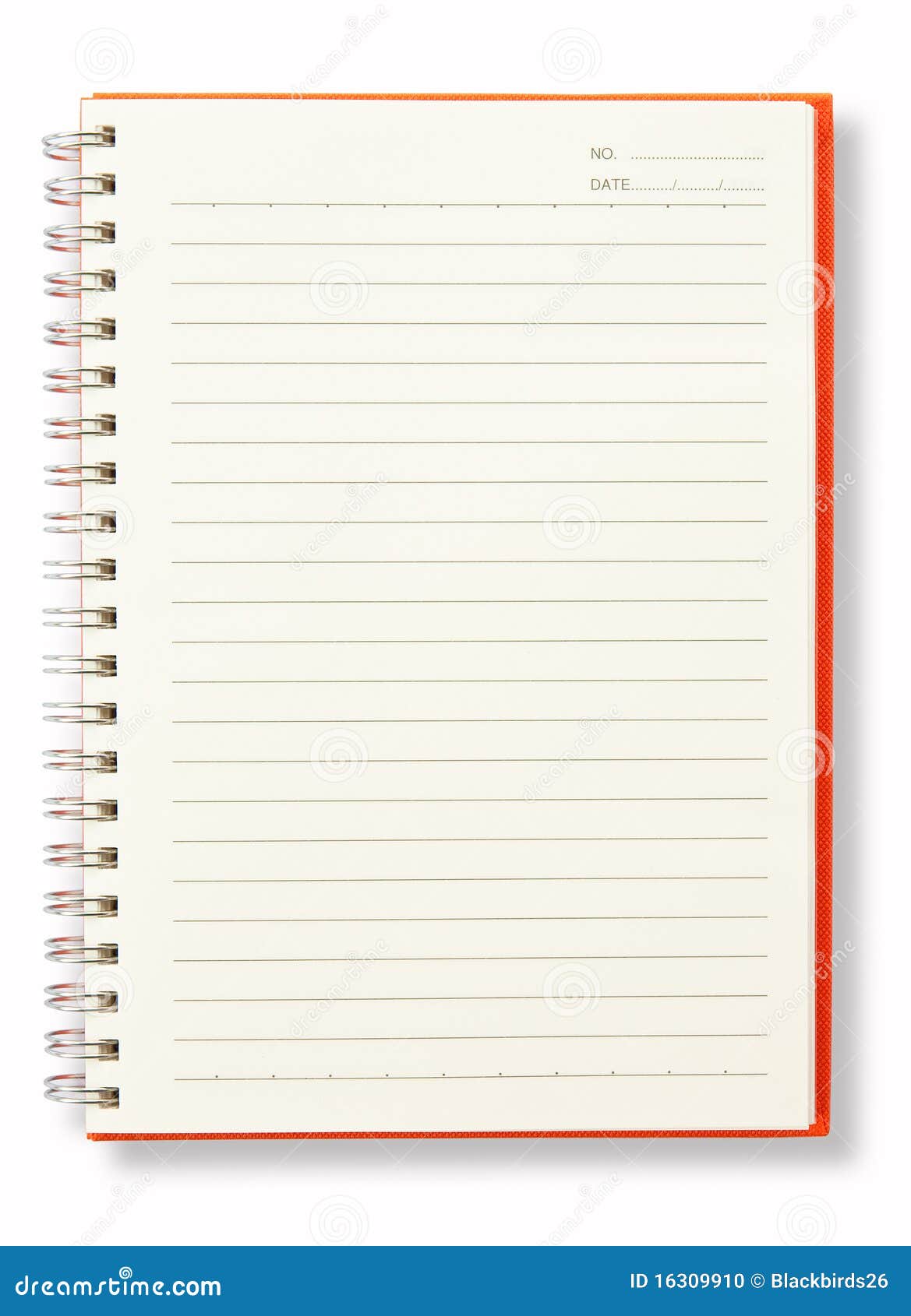 Open Blank Page Orange Note Book Stock Photo - Image Of Corner, Notebook:  16309910