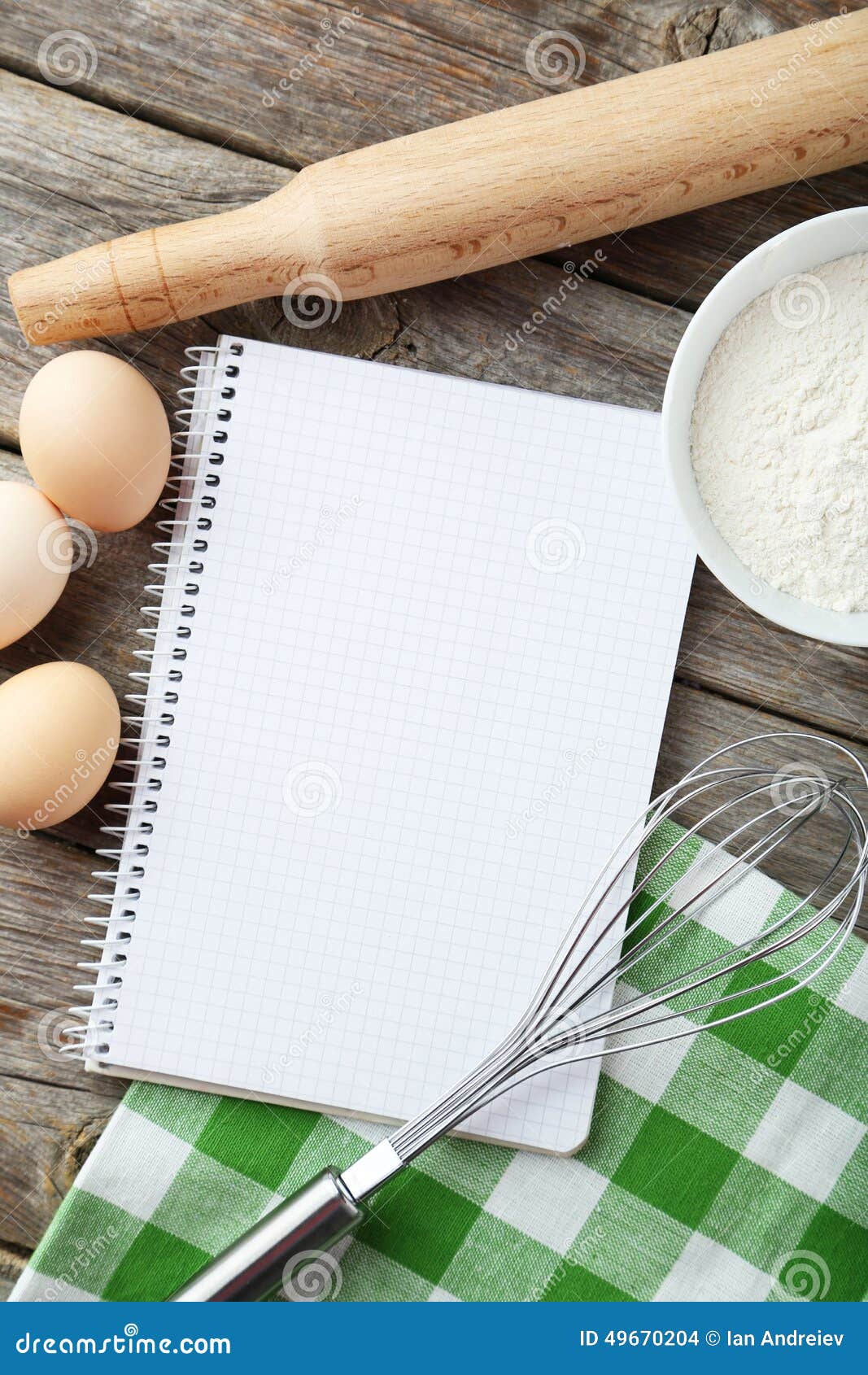 Open Blank Recipe Book on Grey Wooden Background Stock Photo Image of