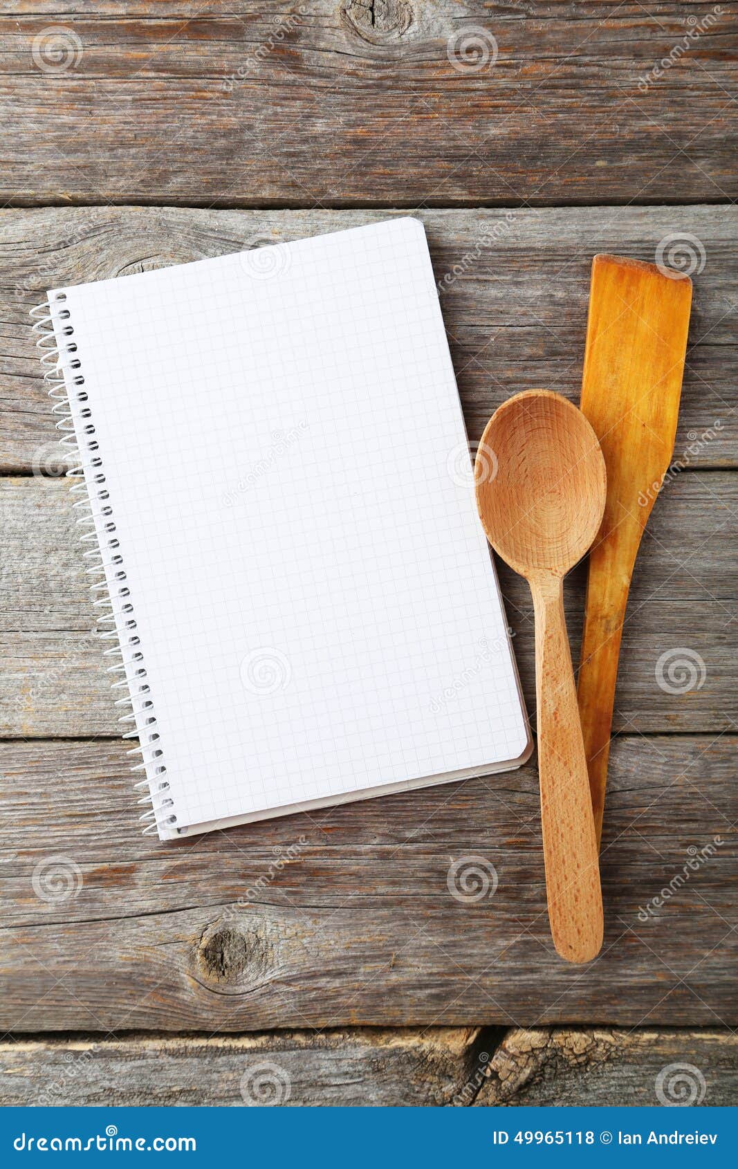 Open Blank Recipe Book on Grey Wooden Background Stock Image - Image of  board, cookery: 49670209