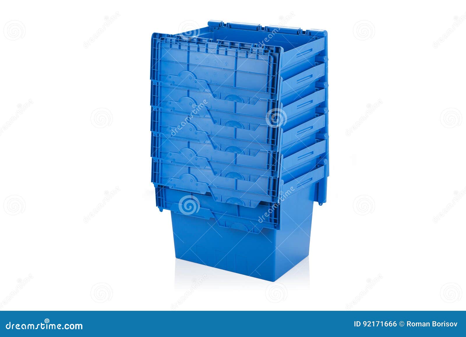 The Open Blue Plastic Box Packaging. Stock Photo Image of object