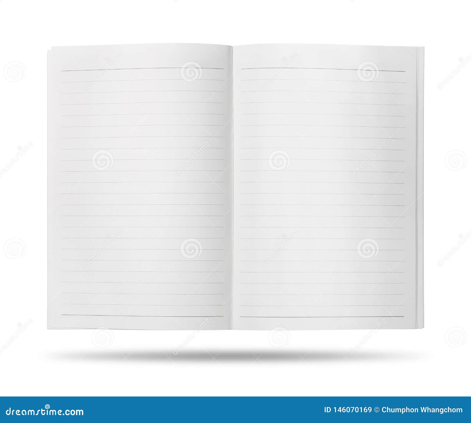 Open book with blank pages. Template of empty book isolated on white  background. ( Clipping path ) Stock Photo