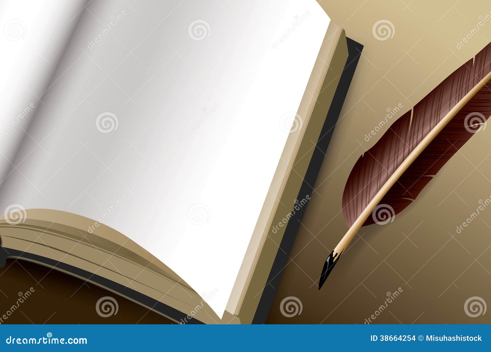 Open Book with Blank White Pages Stock Vector Illustration of report