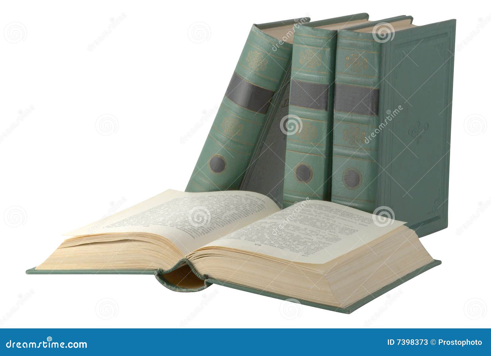 Open book with green cover stock image. Image of parcel 7398373