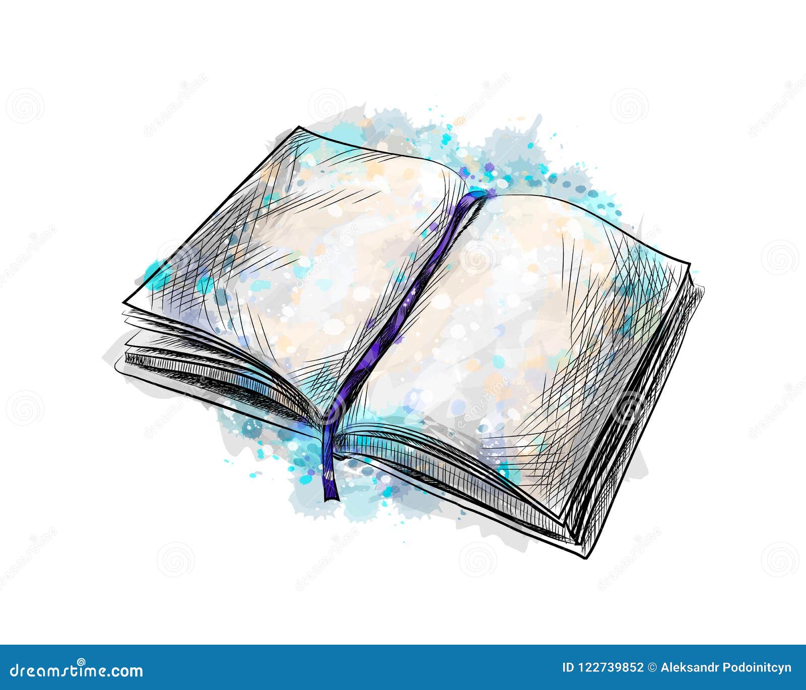 Open Book Drawing By Hand Drawing Stock Photo 2297409793